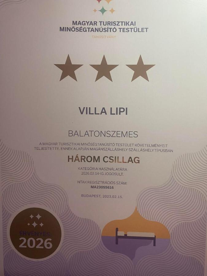 Villa Lipi - Home Away From Home Balatonszemes Exterior foto